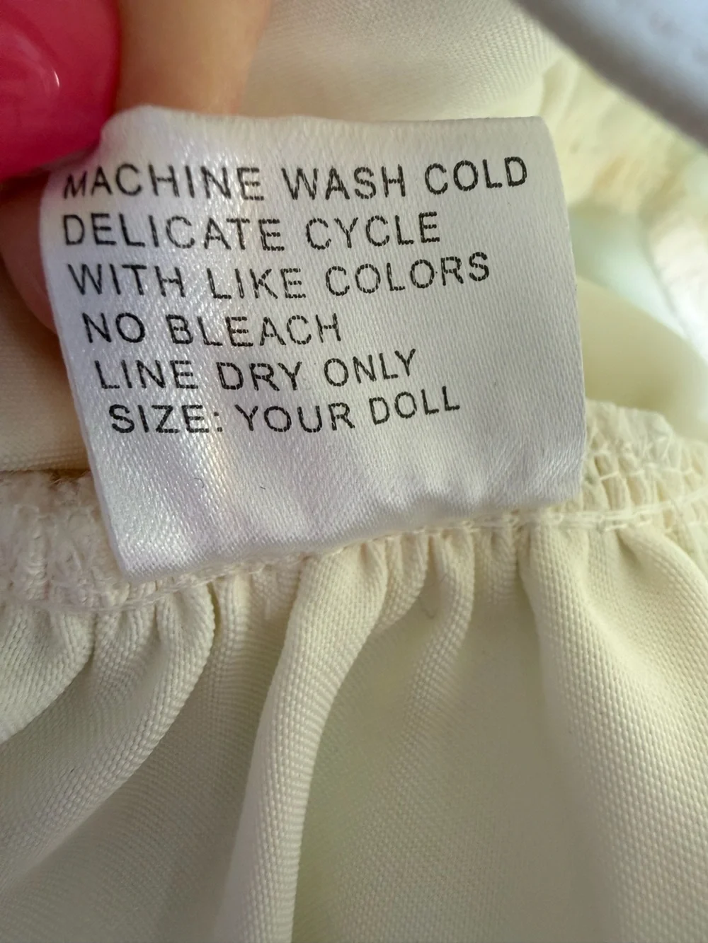 Ivory Floral Embroidered Doll Dress with Rosette